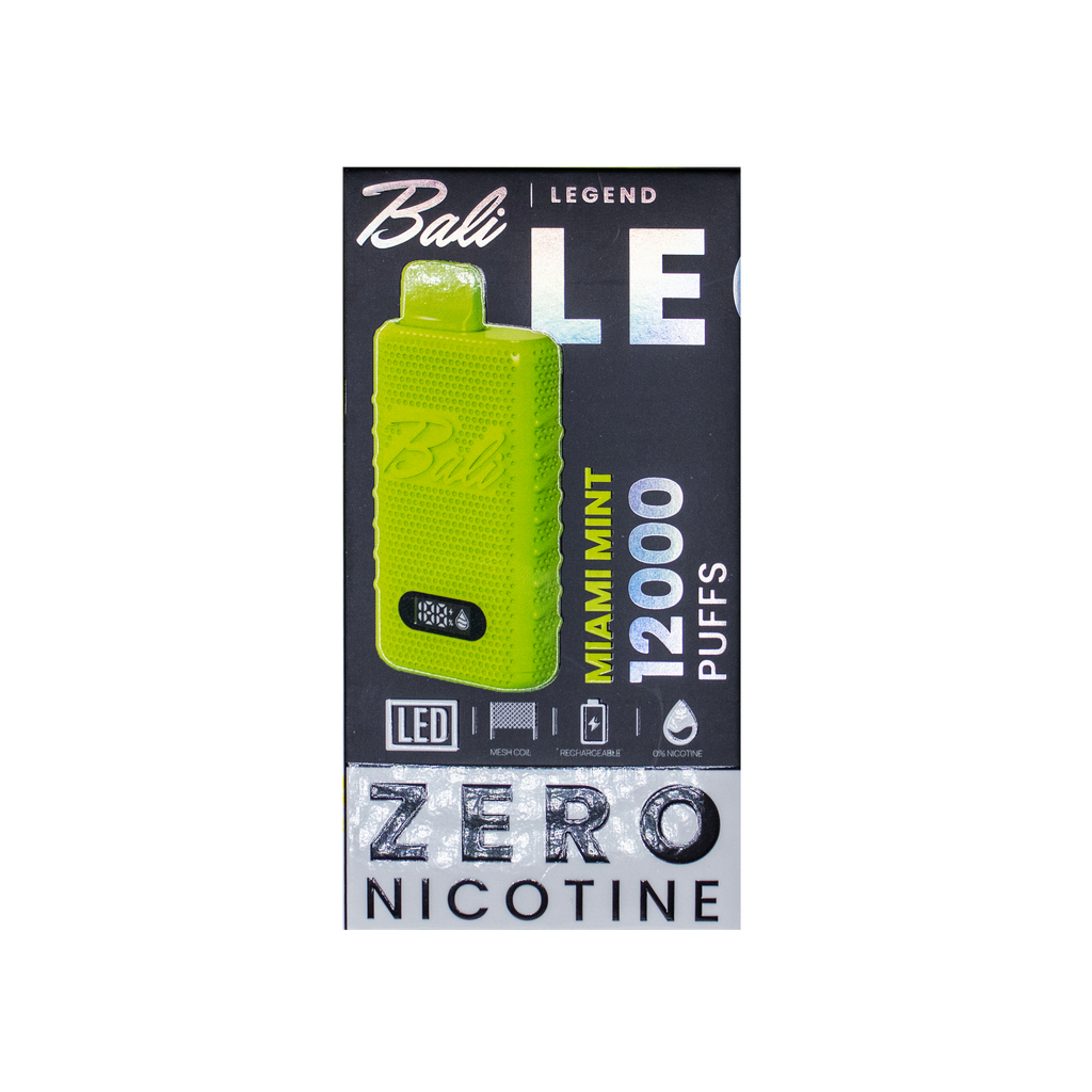 Vape device with packaging labeled 'Bali Legend' on a white background