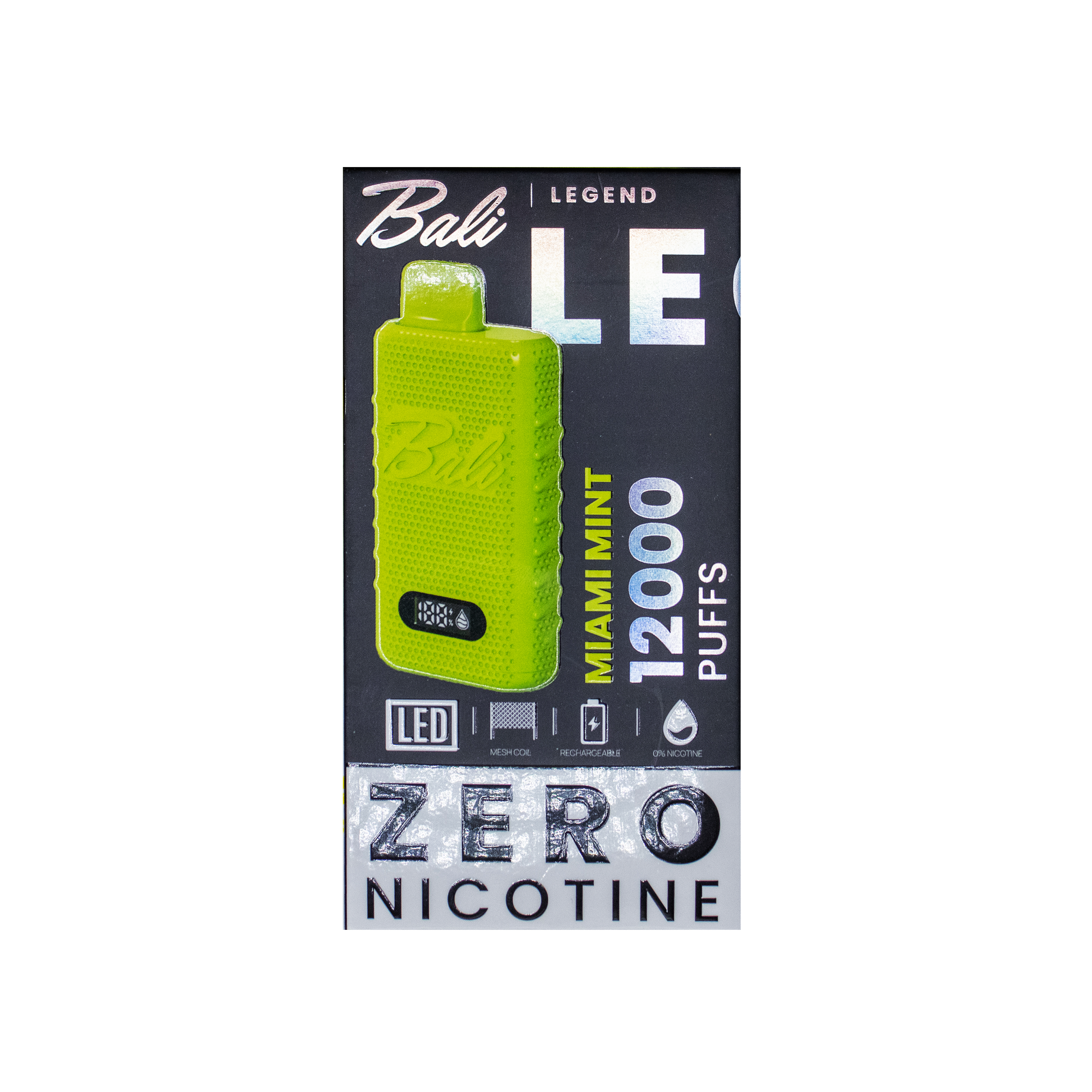 Vape device with packaging labeled 'Bali Legend' on a white background
